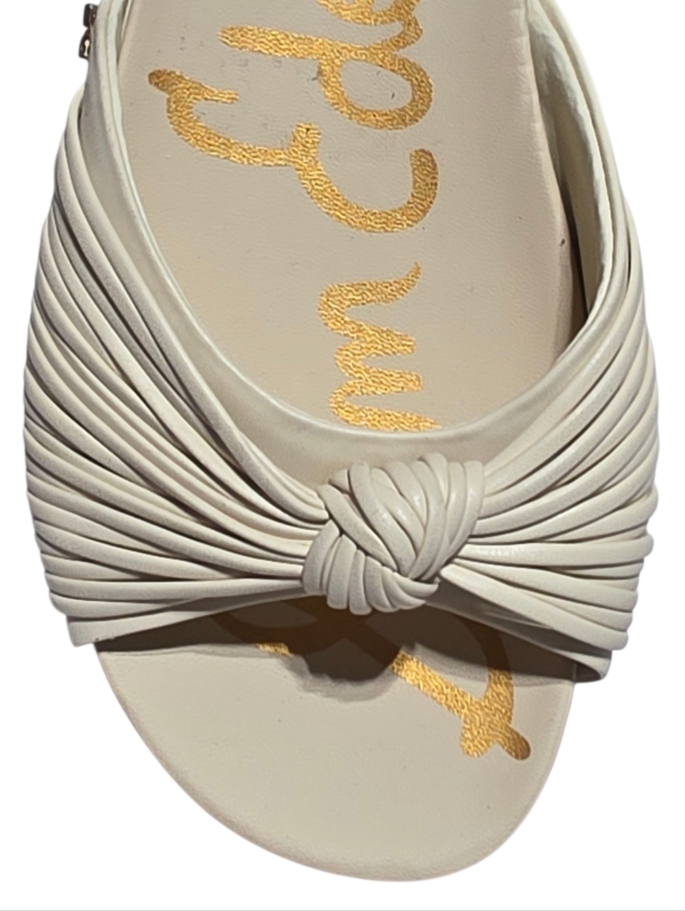 SAM EDELMAN ADRIEL KNOTTED PLATFORM SANDALS CREAM SZ 7.5 - Picture 7 of 12